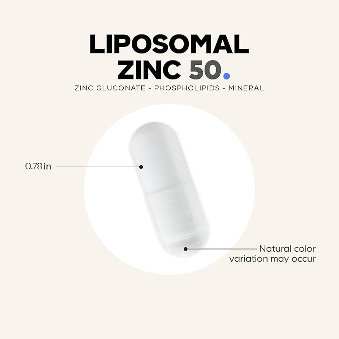 Codeage Liposomal Zinc Supplement – 3 Month Supply – One Per Day - 50 mg Zinc Gluconate Vitamin Pills - Essential Mineral Supplements Liposomal Delivery Matrix - Vegan Non-GMO - 100 Capsules