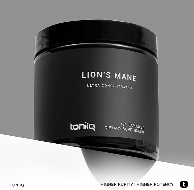 Toniiq Lion’s Mane - Ultra High Potency 10:1 Extract with 30% Polysaccharides - Highly Concentrated &amp Bioactive - Third-Party Lab Tested - 120 Capsules