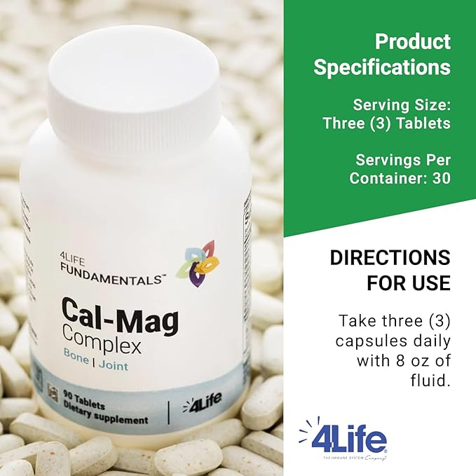 4Life Cal-Mag Complex - with Calcium Magnesium Vitamin D and K - 90 Tablets