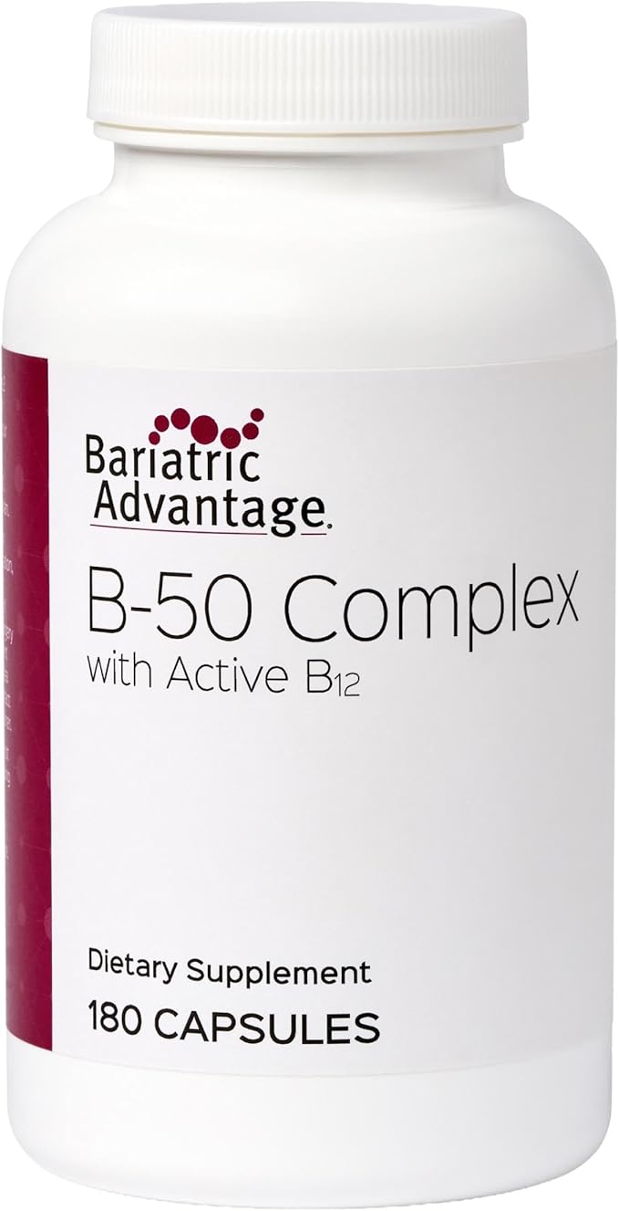 Bariatric Advantage Vitamin B50 Complex - for Bariatric Surgery Patients - High-Potency Easy-Digest Mini Capsules - Vitamin B Complex Supplements - Brain Health Support* - 180 Count