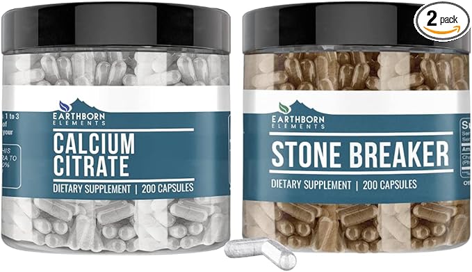 Earthborn Elements Chanca Piedra &amp Calcium Citrate Bundle (200 caps)