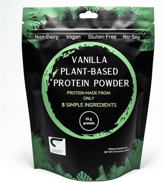 Plant-Based Protein Powder 5 Simple Ingredients Organic Vanilla 21 Grams Protein per Serving 9.74 Ounces