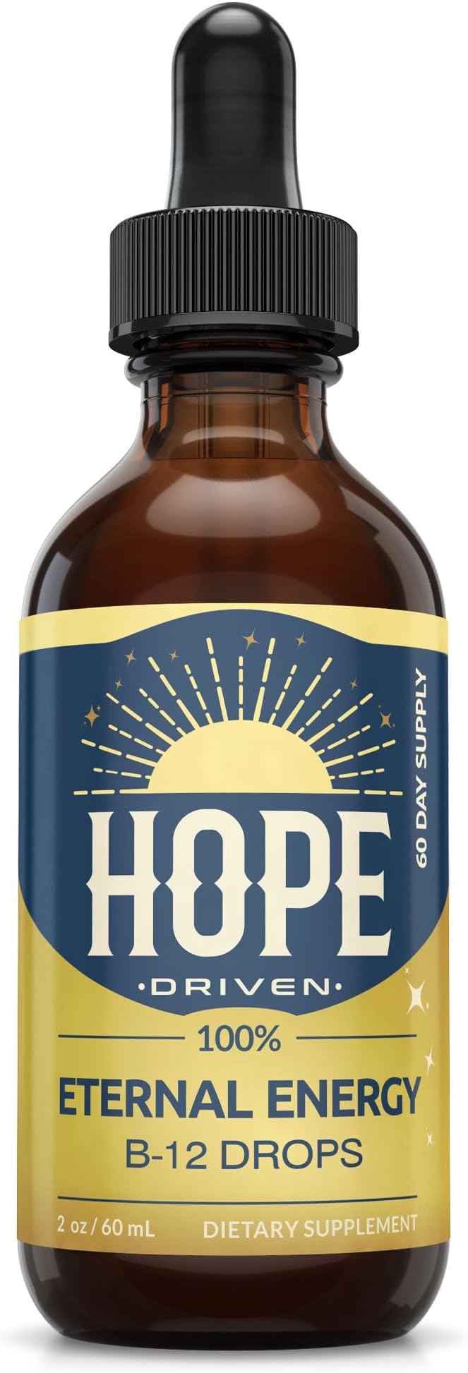 Eternal Energy Liquid Vitamin B12 Complex 1250mcg Fast Absorption Drops. B12 Support for Energy Nerves &amp Immune Health B Complex Vitamins for Women &amp Men - 2oz 60 Servings Vegan