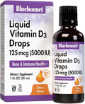 Bluebonnet Nutrition Liquid Vitamin D3 Drops 5000 IU Aids in Muscle and Skeletal Growth D3 Non GMO Gluten Free Soy Free Dairy Free Kosher Citrus Flavor (743715003781) 1 Fl Oz (Pack of 1)