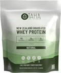 Taha Health &amp Nutrition Natural Unflavored Whey Protein Concentrate Powder 25g Protein 140 Calories 2g Sugar | New Zealand Grass-Fed Free-Range Dairy | Gluten and Soy Free Keto Kosher | 2LB