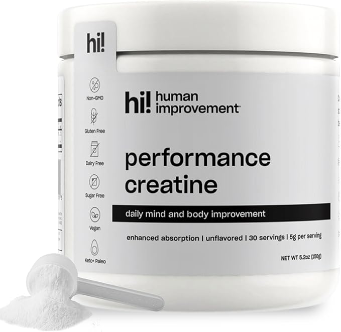 Human Performance Creatine Powder | Micronized Creatine Monohydrate for Strength Energy &amp Focus | Supports Muscle Power &amp Endurance | 30 Servings