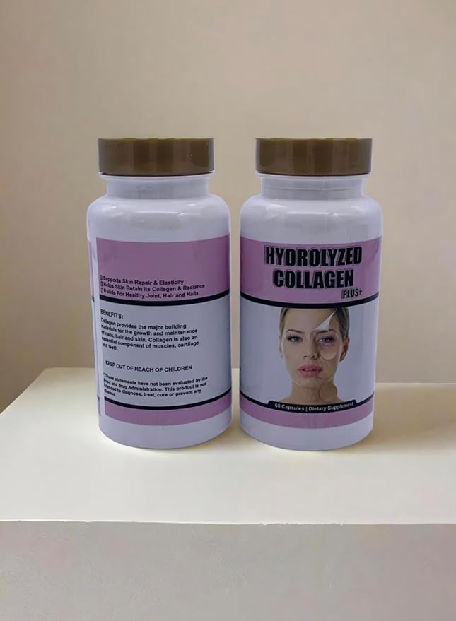 Super Hydrolyzed Collagen Plus with Vitamin C and Biotin Skin Hair and Nails Supplement Includes Antioxidants Capsules 60 Count 1 Bottle.