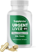 Urgent Liver 911 Herbal Liver Support Supplement Liver Cleanse Detox &amp Repair Formula with Milk Thistle Silymarin Dandelion Root and Artichoke Extract for Liver Health 60 Capsules (1)
