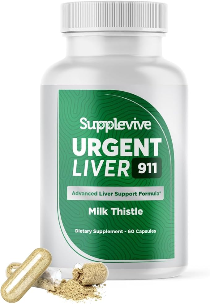 Urgent Liver 911 Herbal Liver Support Supplement Liver Cleanse Detox &amp Repair Formula with Milk Thistle Silymarin Dandelion Root and Artichoke Extract for Liver Health 60 Capsules (1)