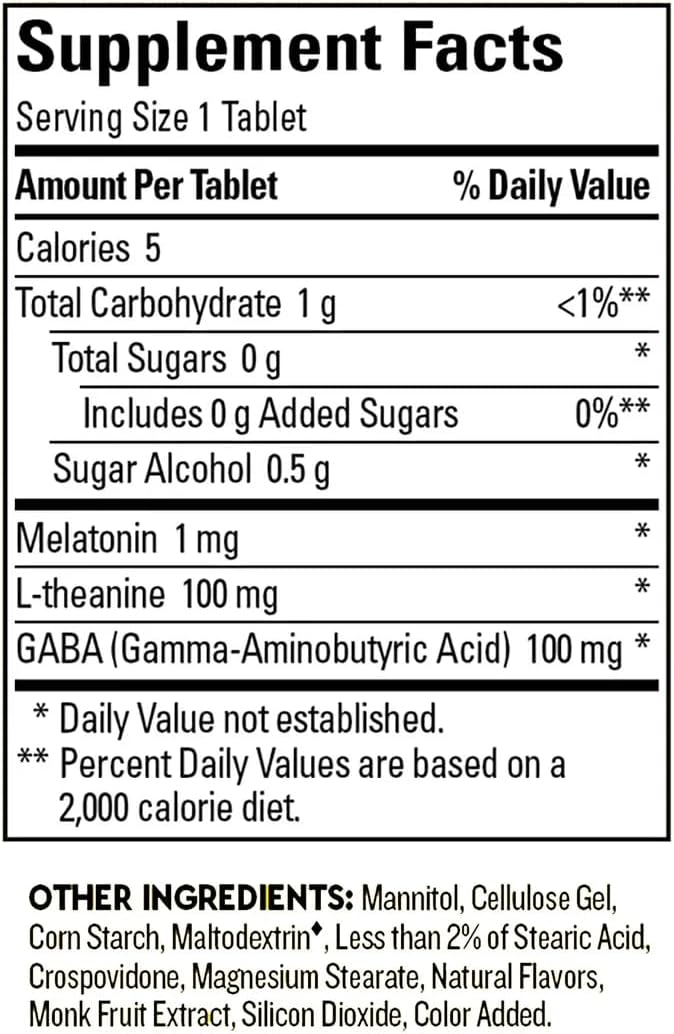 Nature Made Wellblends Back to Sleep 120 Fast Dissolve Tablets Lower Dose Melatonin 1 mg L theanine 100 mg and GABA 100mg Sleep Supplement Bundle with a Pill Oragnizer (2 Items)