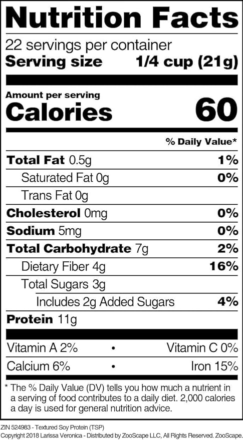 Larissa Veronica Textured Soy Protein (TSP) (16 oz ZIN: 524983) - 3 Pack