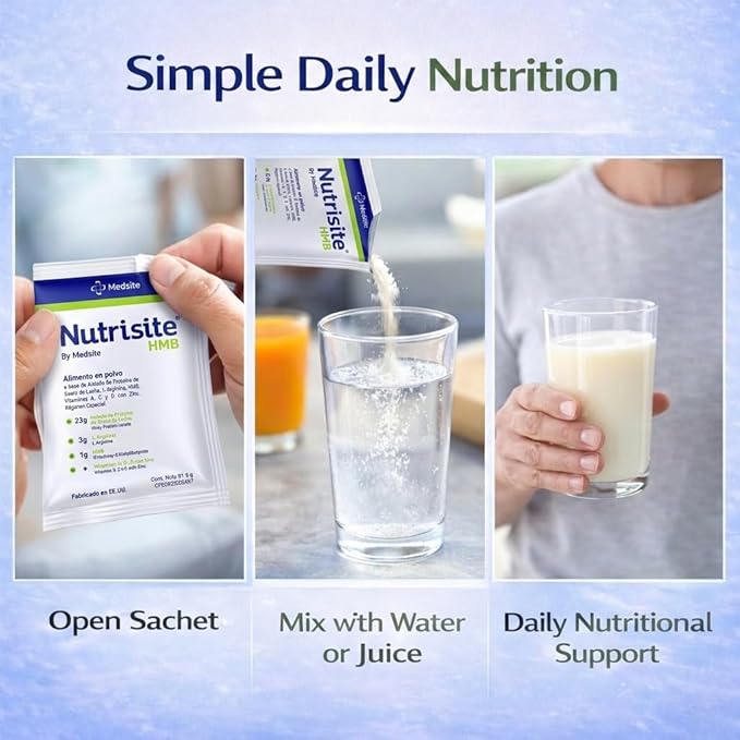 Nutrisite HMB – Special Medical Purpose Food 7 Pack – Modular Powdered Formula Based on Whey Protein Isolate L-Arginine HMB Vitamins A C D and Zinc (1.11 Oz ea.)