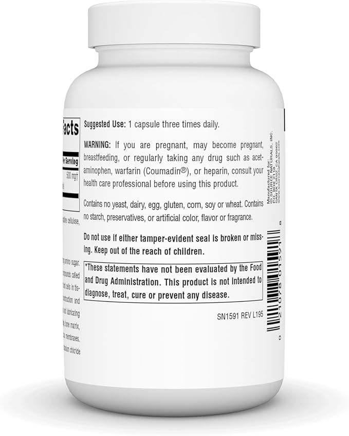 Source Naturals Glucosamine Sulfate Sodium-Free for Joint Support 500 mg - 120 Capsules