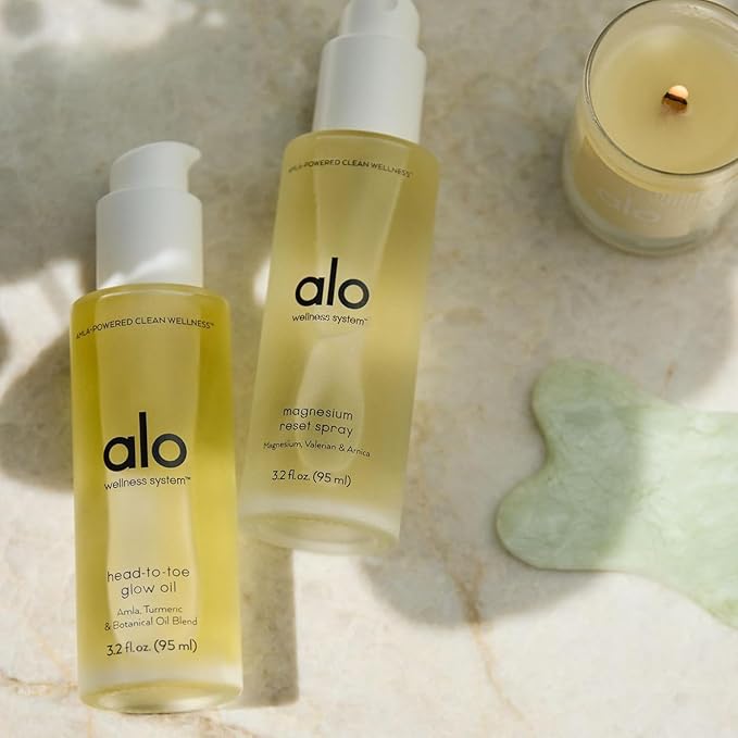 Alo Magnesium Reset Body Spray + Mini | For Sleep &amp Natural Stress Relief – Calming Blend with Magnesium Valerian Root Arnica &amp Essential Oils | Made in USA - 3.2 oz + 0.7 oz