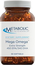 Metabolic Maintenance Mega Omega Extra Strength - EPA DHA Omega 3 Supplement 1000mg Concentrated Fish Oil - Heart Immune + Neurological System Support (90 Softgels)