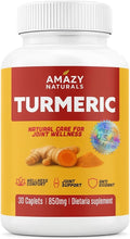 Turmeric Curcumin Supplement Caplets – 850mg per Serving – Joint Support – Antioxidant – 30 Caplets.