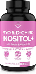 Optify Myo-Inositol &amp D-Chiro Inositol Supplement for Women – 40:1 Ratio Plus Folate and Vitamin D – Support Healthy Hormonal Balance Regular Cycles &amp Ovarian Health – 30-Day Supply