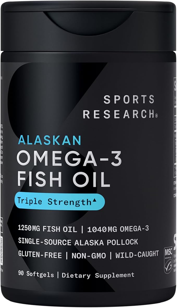 Sports Research® Multivitamin Pack - 23 Essential Vitamins &amp Minerals with CoQ10 &amp Iodine - Daily Nutrient Support + Omega-3 Fish Oil 1250 + Collagen Peptides - Hydrolyzed Type 1 &amp 3 Colla