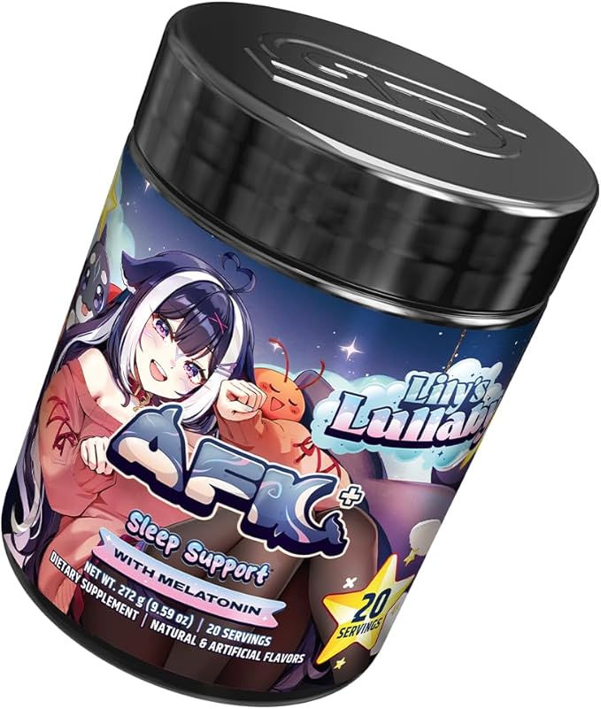 Gamer Supps AFK+® (with Melatonin): Lily's Lullaby Hot Cocoa by Shylily - 20 Servings - Keto Friendly Magnesium-Focused Sleep Support Supplement Apigenin Sugar Free