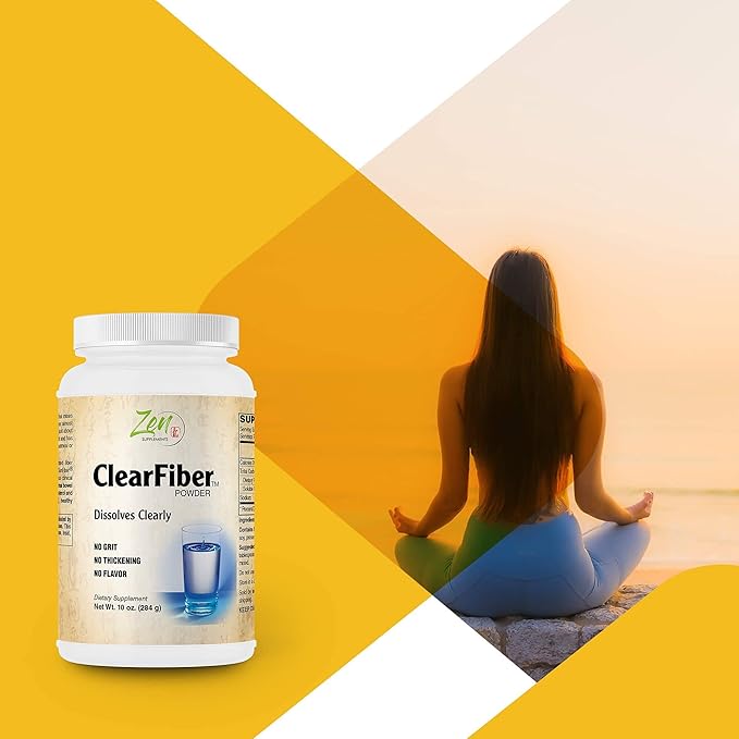 Zen Supplements - Clearfiber - Supports a Healthy Gut &amp Digestive Regularity Feeds Good Bacteria Ease Gas &amp a Complement for Probiotics 10 Oz-Powder