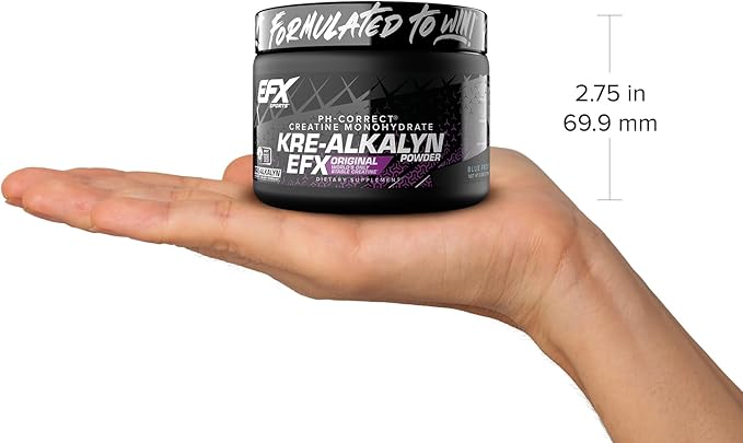 EFX Sports Kre-Alkalyn EFX Powder | pH Correct Creatine Monohydrate Powder Supplement | Strength Muscle Growth &amp Performance | 55 Servings (Blue Frost)