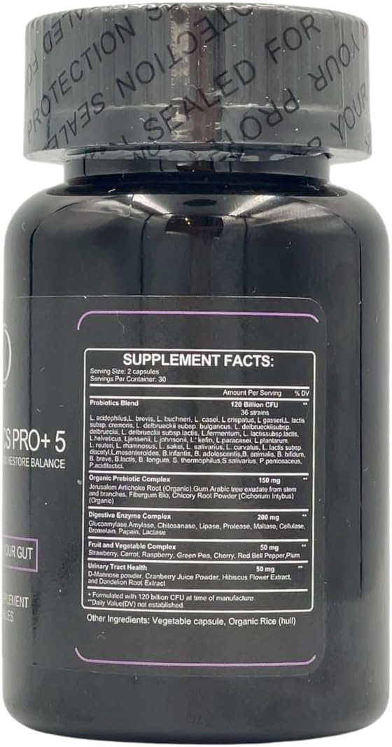 PROBIOTICS PRO + 5 Pearl Probiotic Daily Probiotic for Women and Men - 60-Day Supply of Prebiotics Harmonize Your Gut and Restore Balance Softgel