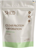 Clear Protein Powder with Electrolytes by Shed 15g Whey Protein Isolate Low Calorie and Lactose Free Light and Clean Hydration Drink Bloat-Free Post Workout Supplement Coconut Lime (15 Servings)