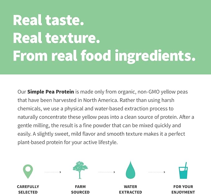 Sprout Living Organic Pea Protein Powder Unflavored 20 Grams of Plant Based Organic Protein Powder Without Artificial Sweeteners Non Dairy Non-GMO Vegan Gluten Free (5 Pound 95 Servings)