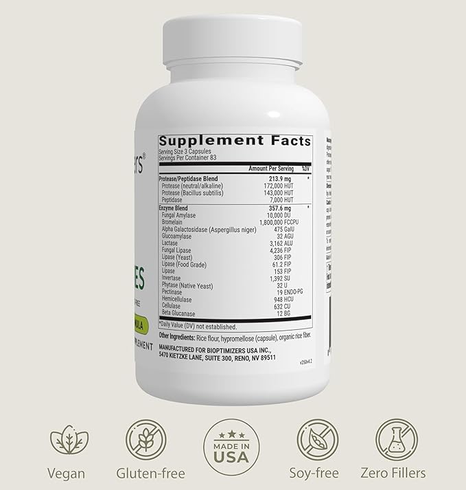 BiOptimizers Magnesium Breakthrough 4.0 (60 Capsules) &amp MassZymes 4.0 (250 Capsules) - Natural Sleep Brain and Digestive Health Support Supplement Bundle