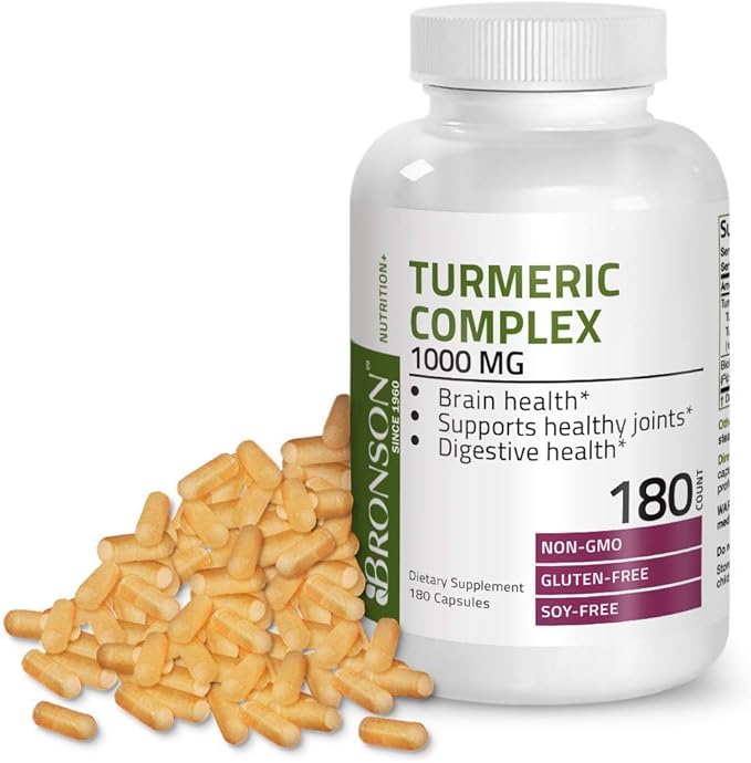 Bronson Turmeric Curcumin with BioPerine High Potency Joint Support + Milk Thistle 1000mg Silymarin Marianum &amp Dandelion Root