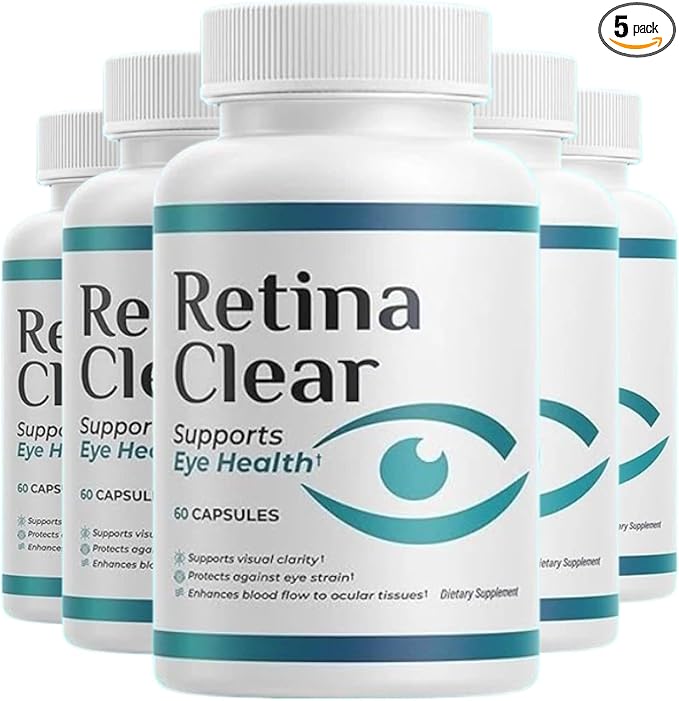 Retina Clear Eye Supplement - Retina Clear for Eyes Capsules - Maximum Strength Advanced Formula All Natural Visual Wellness - 5 Pack (300 Capsules)