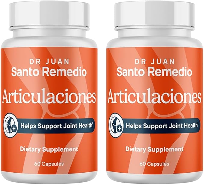 Santo Remedio Articulaciones Joint Health Support Supplement Promotes Joint Comfort Mobility &amp Function Clinically Proven TamaFlex™ Formula 60 Capsules per Jar (30 Servings) Pack of 2