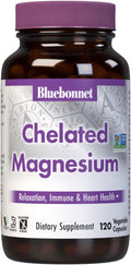 Bluebonnet Nutrition Albion Chelated Magnesium Vegetable Capsule 200 mg Stress Relief Vegan Non GMO Gluten Free Soy Free Milk Free Kosher 120 Vegetable Capsule 2 Month Supply