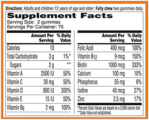 One A Day Women’s Multivitamin Supplement with Vitamins A C E B1 B2 B6 B12 Biotin Calcium and Vitamin D 150 count