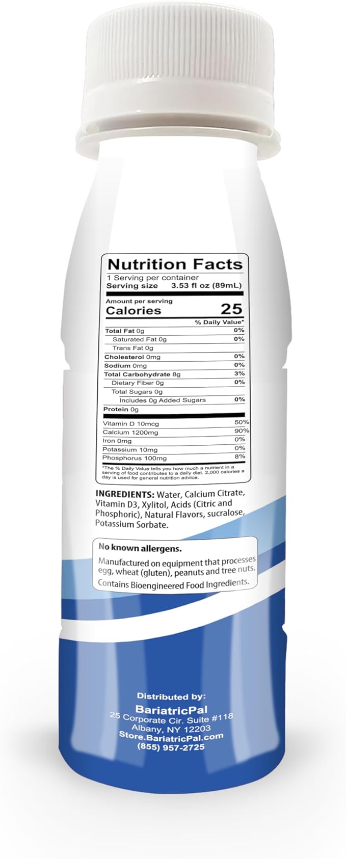 BariatricPal 1200mg Calcium Citrate Sugar-Free Liquid Shots - Blueberry (24-Pack)