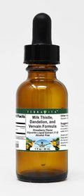 Terravita Milk Thistle Dandelion and Vervain Formula Glycerite Liquid Extract (1:5) - Strawberry Flavored (1 oz ZIN: 523747)