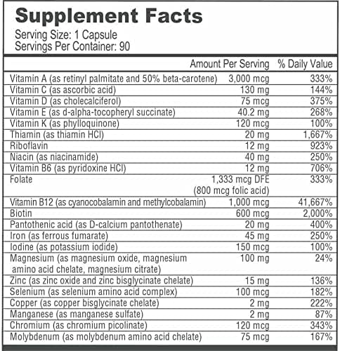 BariatricPal Duodenal Switch Complete 30-Day Supply Vitamin Pack (Capsule with 45mg Iron Calcium Citrate Soft Chews with Probiotics - Strawberry Twist)