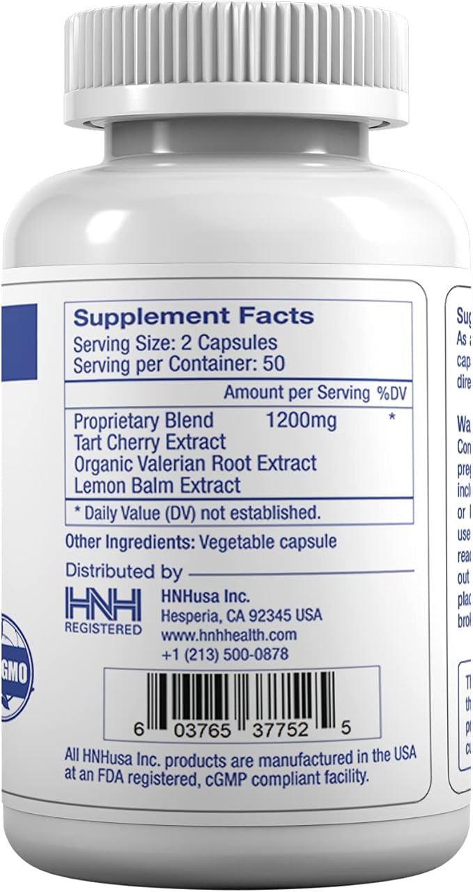 Dr.K&ampC SleepZen7 Sleep Supplement – All Natural Botanical Plant Sourced 1200 mg 200 Veggie Capsules Sleeping Support Organic Tart Cherry Valerian Root Extract No Filler Non GMO 2pk