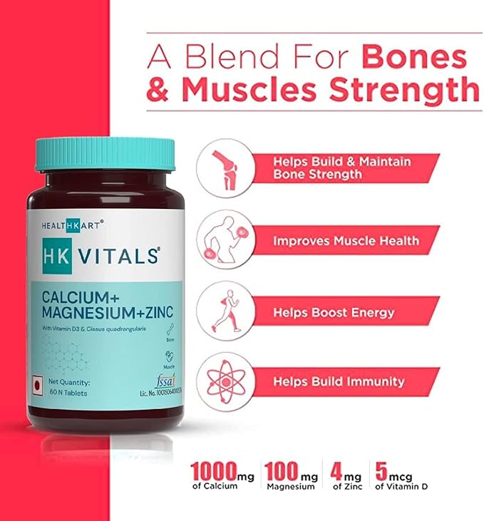 Generic AA Calcium Magnesium &amp Zinc Tablets with Vitamin D3 Calcium Supplement for Women and Men for Bone Health &amp Joint Support 60 Calcium Tablets