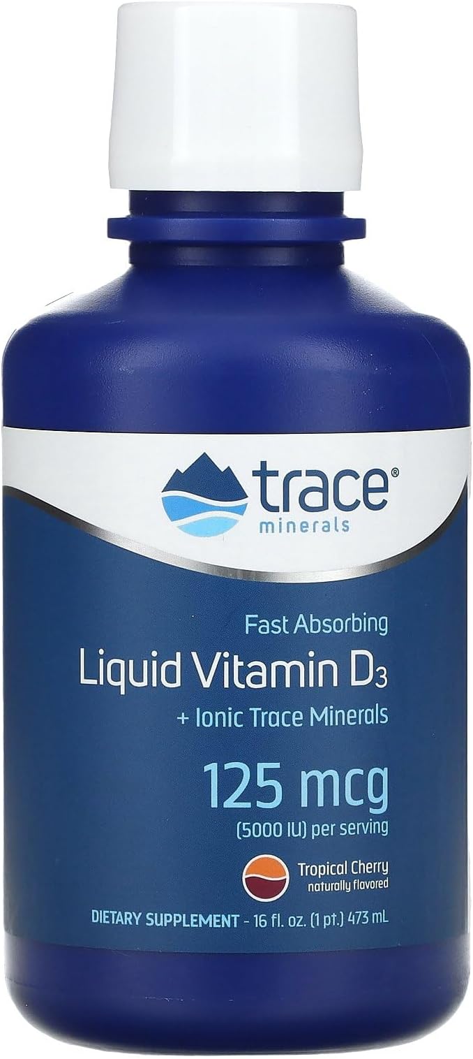 Trace Minerals Research Liquid Vitamin D3 with ConcenTrace Tropical Cherry - 5000 IU - 16 fl oz