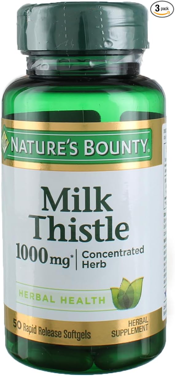 Nature's Bounty Milk Thistle 1000 mg 50 Softgels (3 Pack)