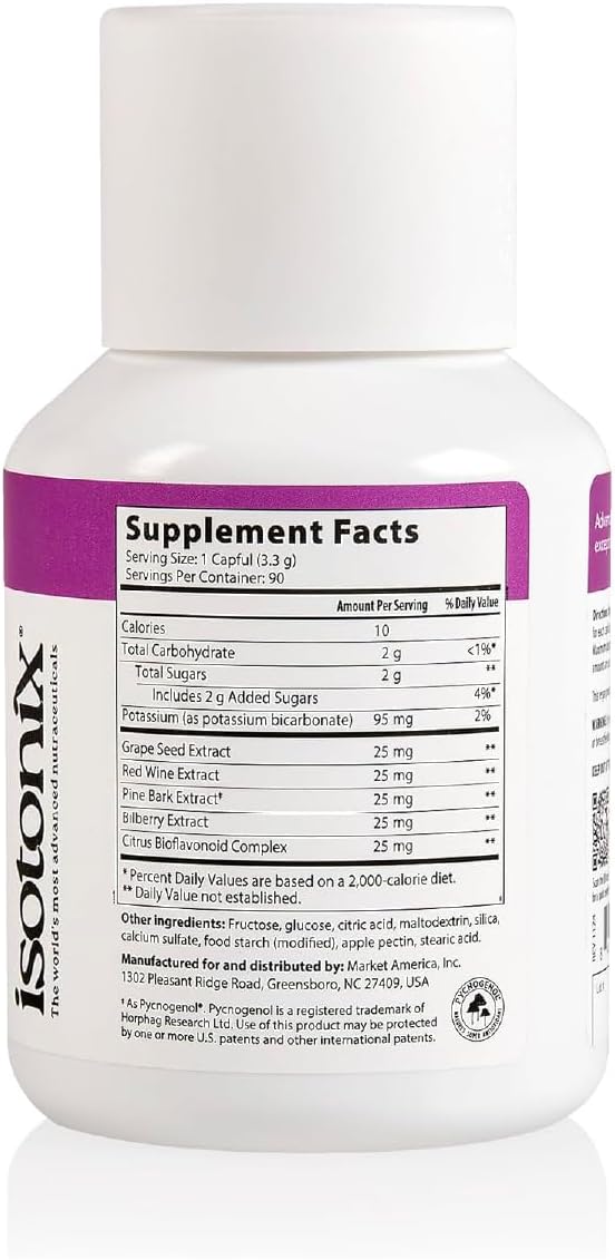 OPC-3 Isotonix - Antioxidant Supplement - Pycnogenol Grape Seed Extracts Bilberry Red Wine &amp Pine Bark Extracts - for Heart &amp Circulatory Support - Isotonic Vegan Gluten Free - 90 Serving