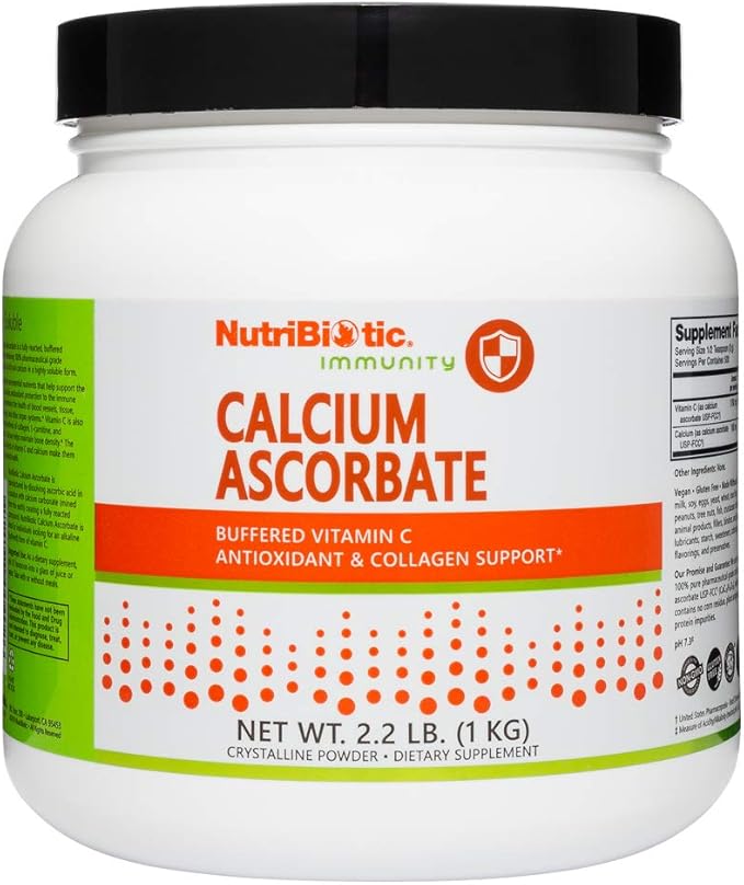 NutriBiotic Calcium Ascorbate Vitamin C Powder 2.2 Lb - Essential Antioxidant &amp Collagen Support Supplement