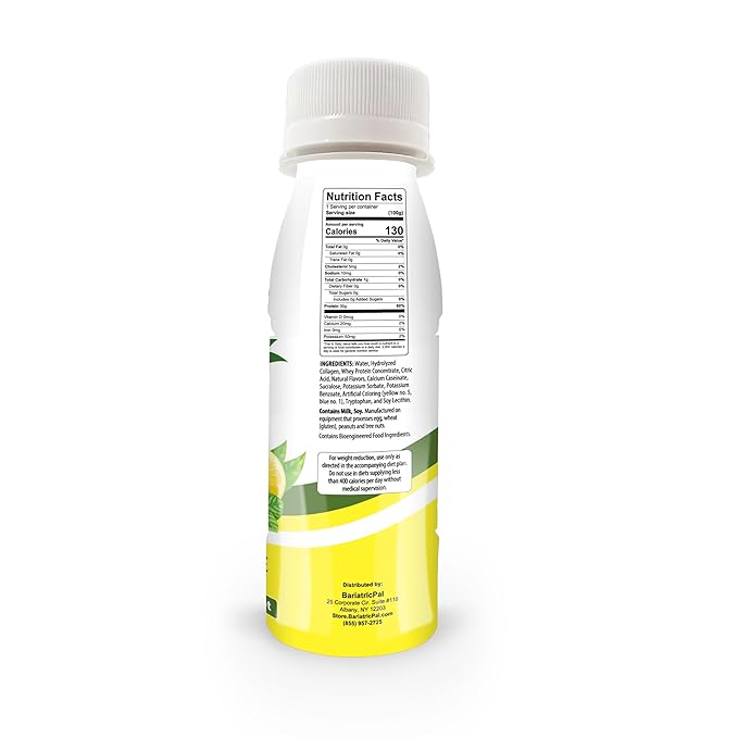 BariatricPal 30g Whey Protein &amp Collagen Sugar-Free Power Pro Shots - Lemon Lime (48 Bottles)