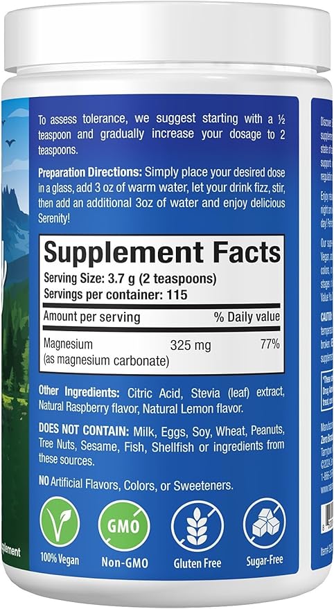 Nature's Perfect Night Melatonin 10mg Quick Dissolve Mixed Berry 180 Count with Serenity Magnesium Powder 15 oz Lemon Raspberry
