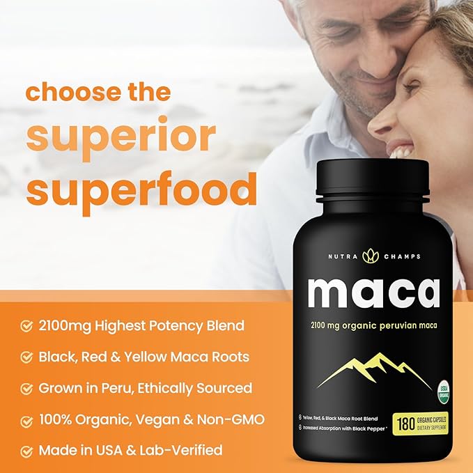 NutraChamps Complete Stamina &amp Muscle Recovery Bundle: Creatine Gummies &amp Maca Capsules Duo