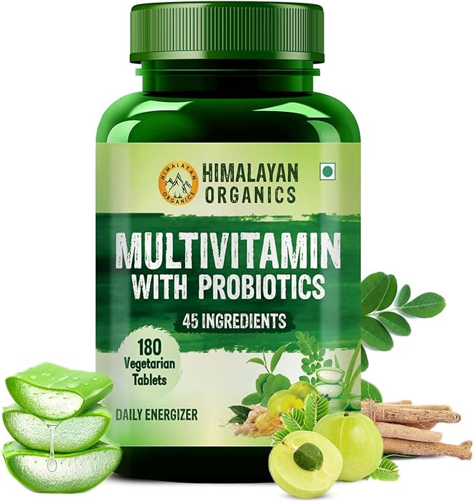 Generic Multivitamin with Probiotics - 45 Ingredients Supplement for Men and Women | Vitamin C D E B3 B5 B12 Zinc Magnesium Giloy &amp Biotin | Good for Bone &amp Joint Support -180 Veg Tabl