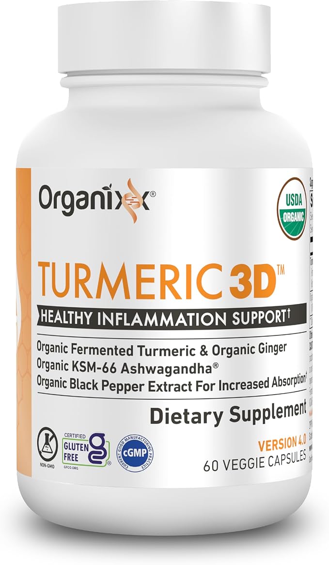 Organixx Clean Sourced Collagens (30 Servings) &amp Turmeric 3D (60 Caps) Bundle Collagen Protein Organic Turmeric Ginger &amp Ashwagandha Supports Joints Skin Hair Nails &amp Immune Health