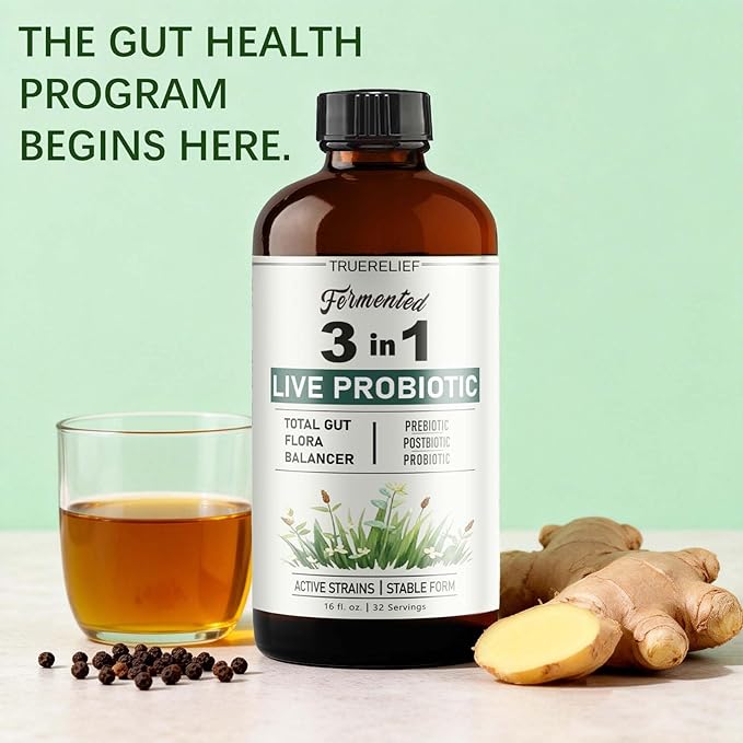 Women's Daily Probiotic + Prebiotic + Postbiotic Liquid 3-in-1 for Gut Health 10 Strains &amp 18 Fermented Herbs (1)