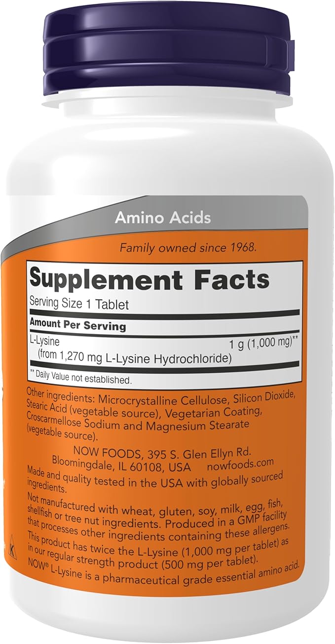 NOW Supplements Methyl Folate 1000 mcg Metabolically Active Folate* Co-Enzyme B Vitamin 90 Tablets &amp Supplements (L-Lysine Hydrochloride) 1000 mg Double Strength Amino Acid 100 Tablets